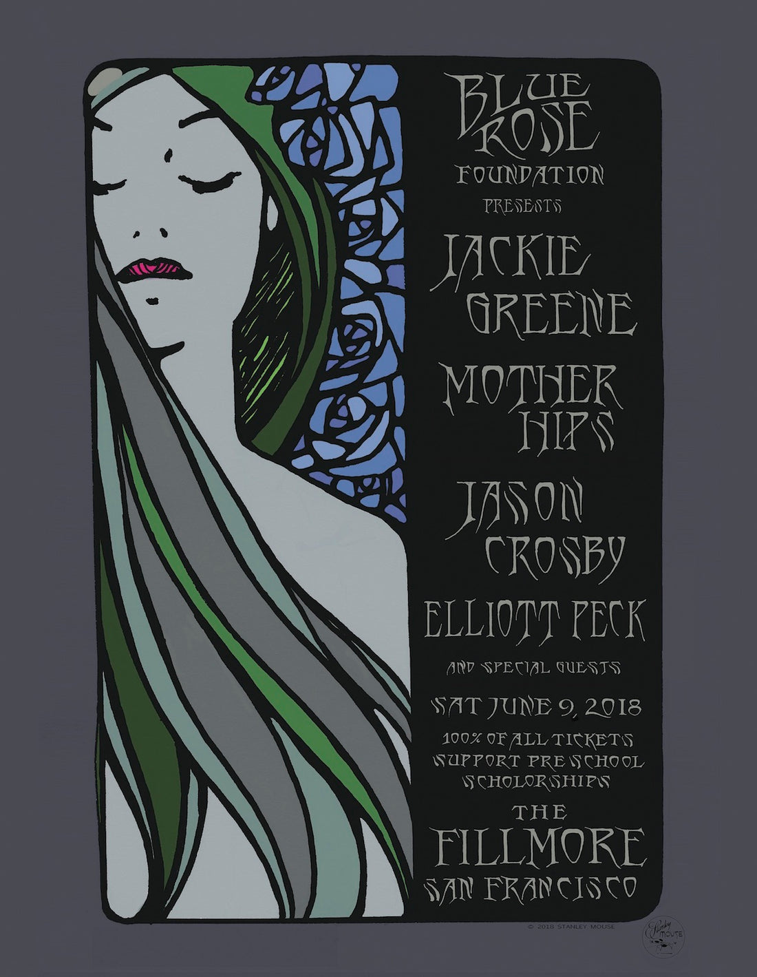 The Blue Rose Benefit Poster at the Fillmore