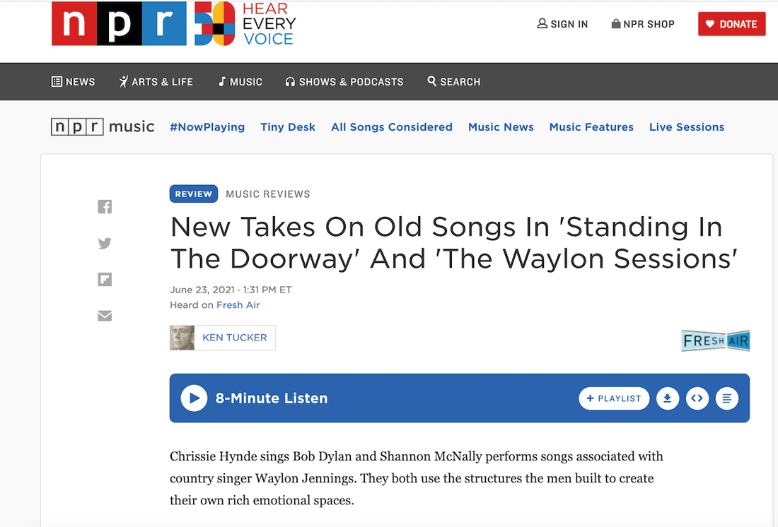 NPR Fresh Air Featuring new Takes on Old Songs - include Shannon McNally