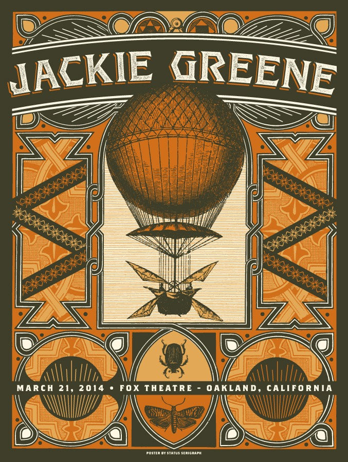 jackie greene 2014 fox theatre poster limited edition blue rose music
